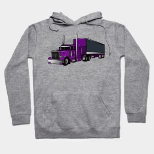 Semi-trailer truck cartoon illustration Hoodie